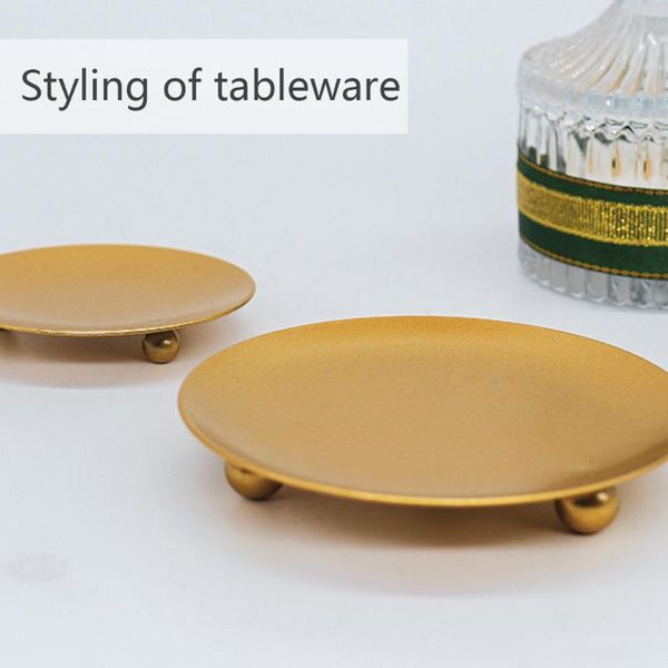 

candle holders runfon iron black gold plated pillar metal plate for wedding party festival candelabra art gift home decor