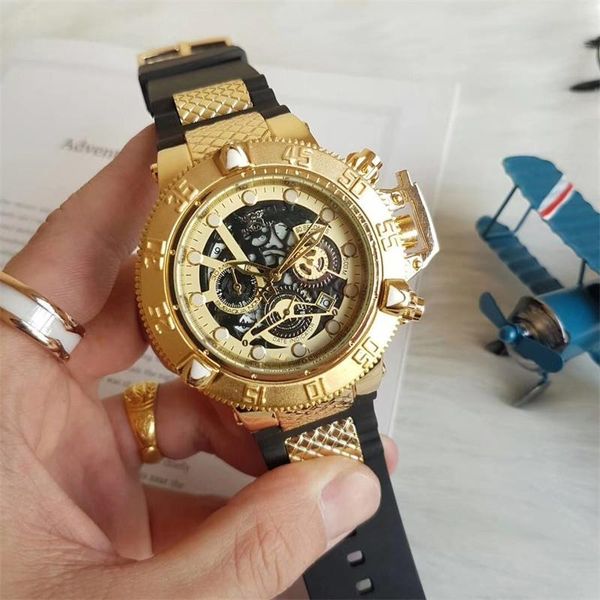 

wristwatches undefeated invicible sports casual calendar men quartz watch all pointer work pu belt large dial unreloj hombres, Slivery;brown