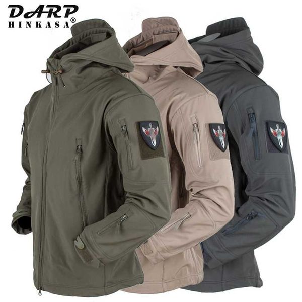 

drop men military tactical jackets outdoor windproof waterproof men warm army combat jacket men hooded bomber coat 220124, Black;brown