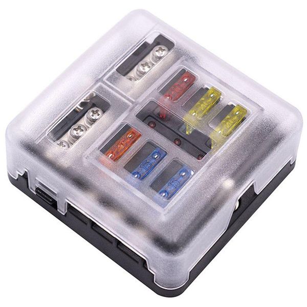 

car headlights 1 in 6 out auto fuse box waterproof blade block for suv bus ship 32v pc terminal style