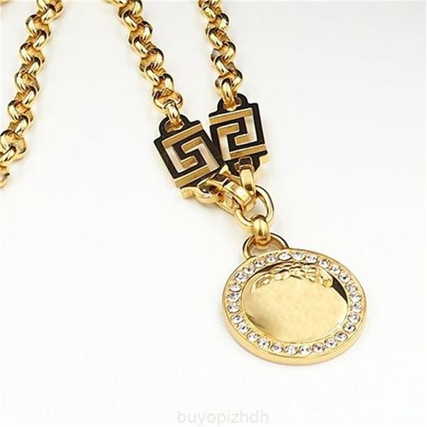 

brand manufacturers wholesaler luxury retro pendant necklaces for woman men vintage 18k fashion design brass gold plated 2022 new 6twp, Silver