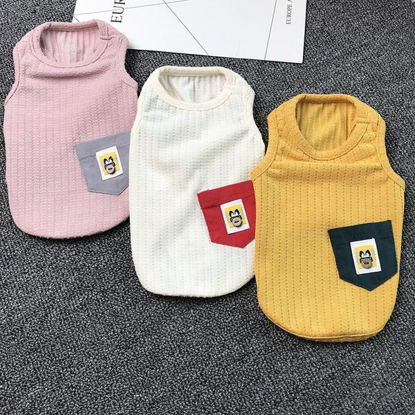 

dog apparel 2021 spring summer est style clothes with pocket cool vest small dogs three colors pet clothing shirts