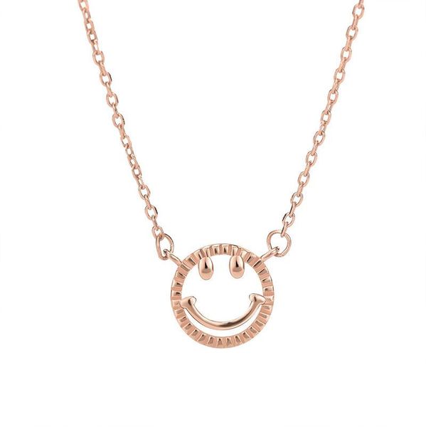 

chains s925 silver smile necklace, korean style, simple and versatile, light luxury, small crowd design, clavicle chain