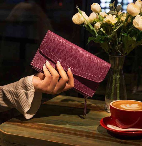 

fashion wallet women clutch womens purse leather phone female long pu case pocket carteira femme, Red;black