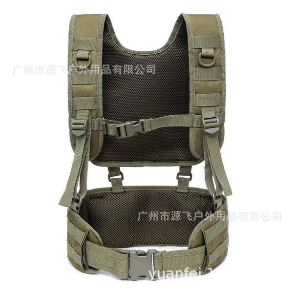 

outdoor military tactical vest suit hunting combination belt for combat adventure multifunctional equipment jackets, Camo;black
