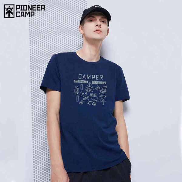 Pioneer Kamp Camper T-shirt Erkekler 100% Pamuk Büyük Boy Nedensel Hip Hop Streetwear erkek Yaz Tişörtleri ADT020FI6025 G1222