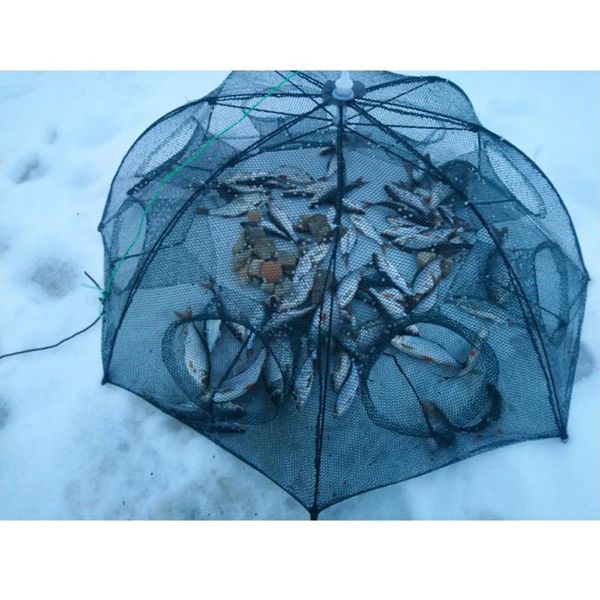 

fishing accessories automatic folding fish protection shrimp cage bag net hand throw tackle tool