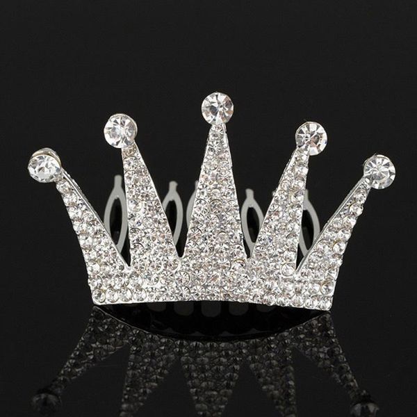 

hair clips & barrettes crown design wedding tiara diamante silver plated crystal comb hairpin bridal jewelry accessories, Golden;silver
