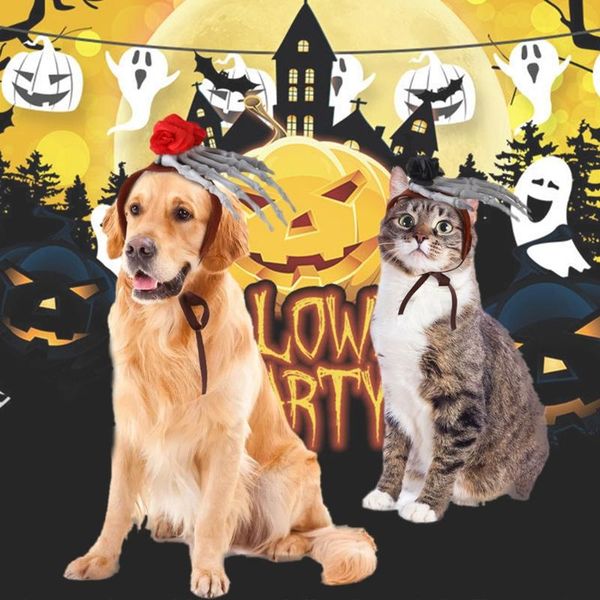 

cat costumes creativity halloween funny bones hand flower clothes decoration party costume dress up accessories gift enjoy joy