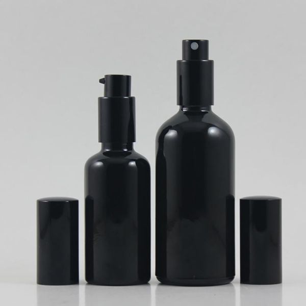 

storage bottles & jars empty light black glass perfume 10ml with lid, mini refillable lotion bottle pump