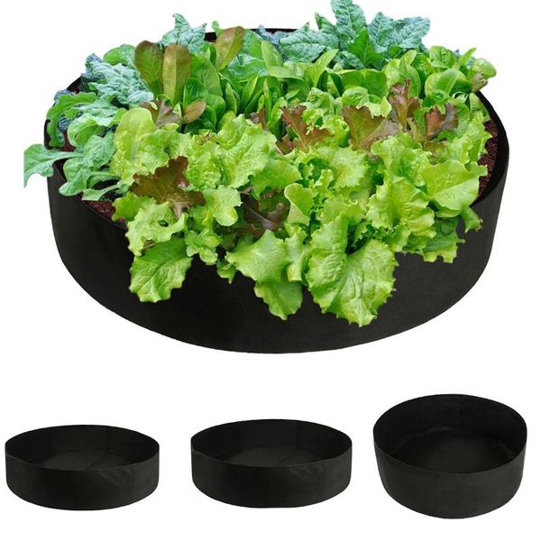 Fioriere Vasi Letto per piantare rialzato Rotondo riutilizzabile Giardino Grow Bag Fioriera per fiori Sacchetti di piante vegetali