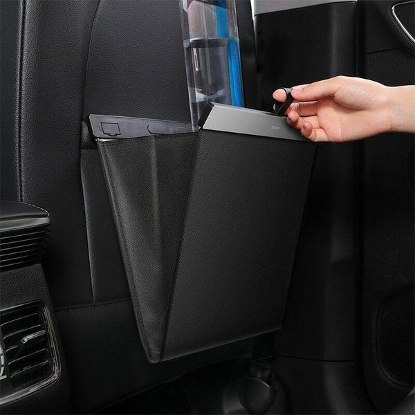 

car organizer garbage bin seat bag leather trash can waterproof auto