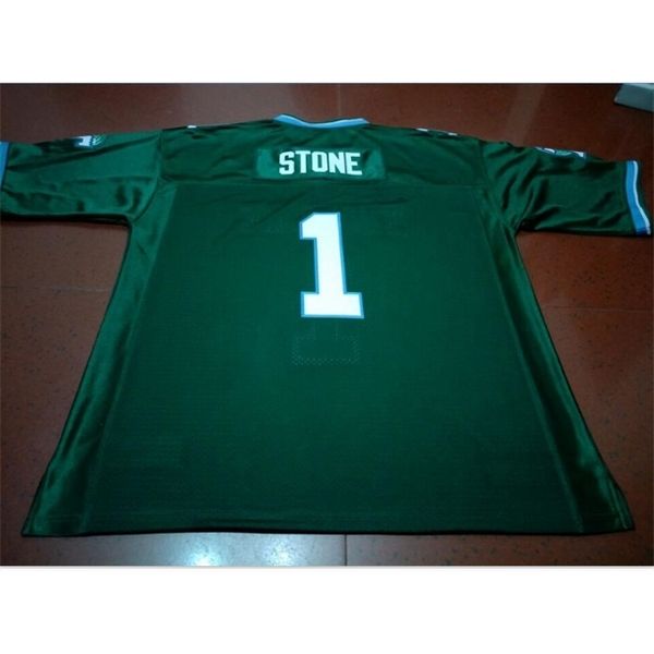 

custom 009 youth womentulane green wave #1 stone football jersey size s-5xl or custom any name or number jersey, Black