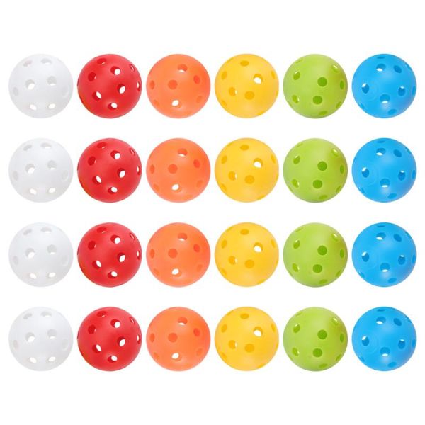

golf balls 24pcs perforated play hollow practice training sports (mixed colors)