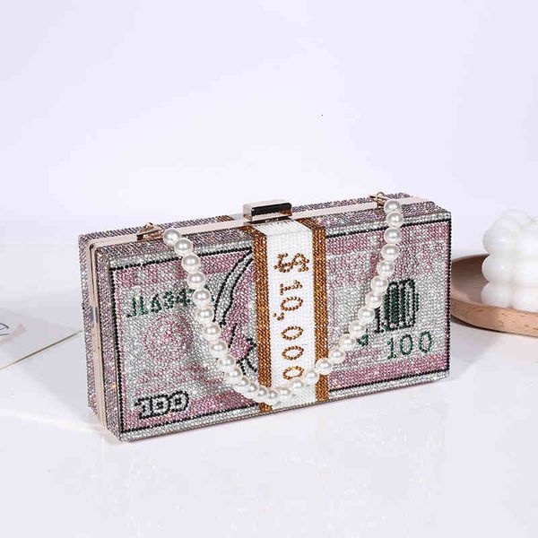 

selling classic dollar bag fashion full diamond handbag personalized women's purse