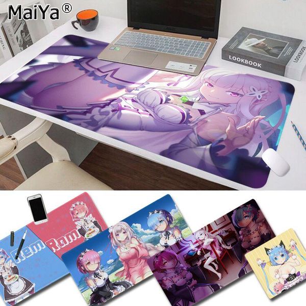 

mouse pads & wrist rests maiya re zero anime girl rubber durable deskmousepad speed/control version large gaming pad