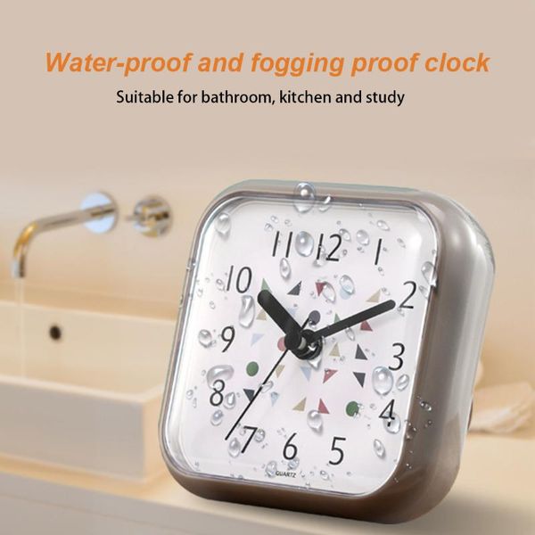 

wall clocks clock waterproof suction cup non ticking shower anti fog kitchen bathroom hanging mechanical dial timers