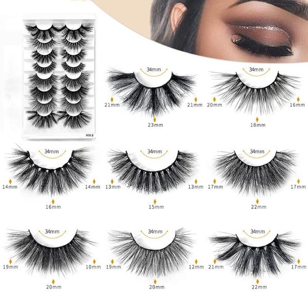 

false eyelashes 3d mink extend lashes long makeup 8 pairs