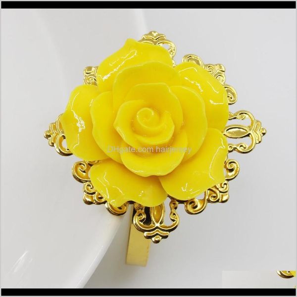 Cucina, barre da sala da pranzo Giardino Delivery 2021 5pc Rosa gialla Anelli oro decorativi in oro tovagliolo da sposa Dink Tavolo da tavolo da tavola Decorao