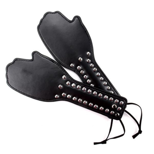 

bondage flirty rivet pu leather palm-shaped hand pat couple toy paddle bdsm whipping flirtatious toys for men and women