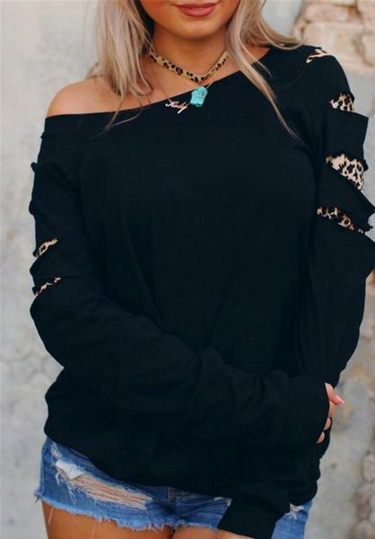 

leopard autumn winter women sweatshirt pullovers long sleeve casual black sweatshir