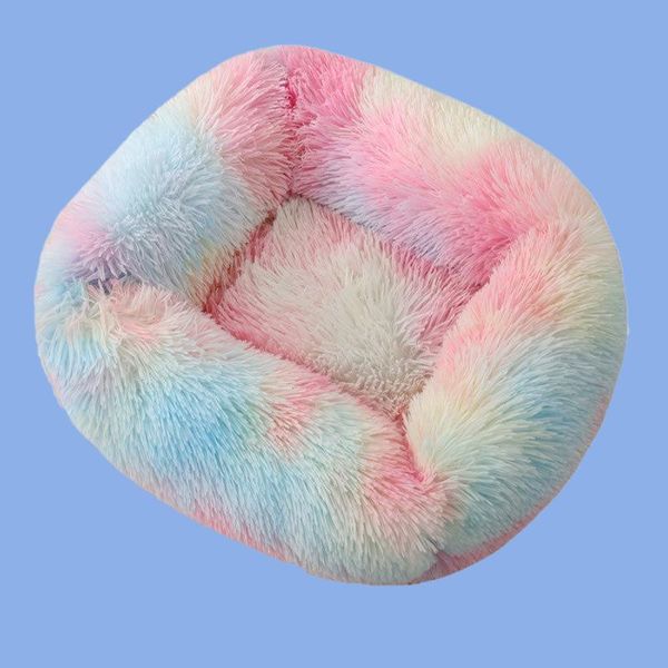 

cat beds & furniture long plush dounts dod bed cushion calming hondenmand pet kennel super soft fluffy comfortable for large dog house