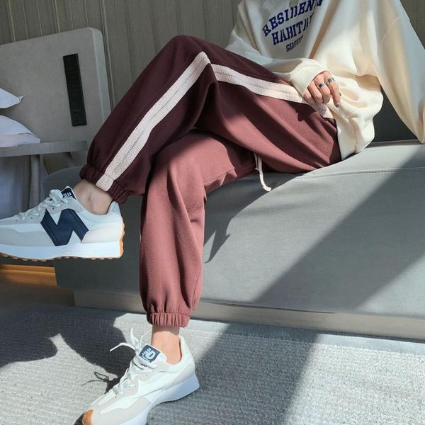 

women's pants & capris superaen rope-drawn elastic waist sweatpants spring autumn 2021 loose harem casual, Black;white