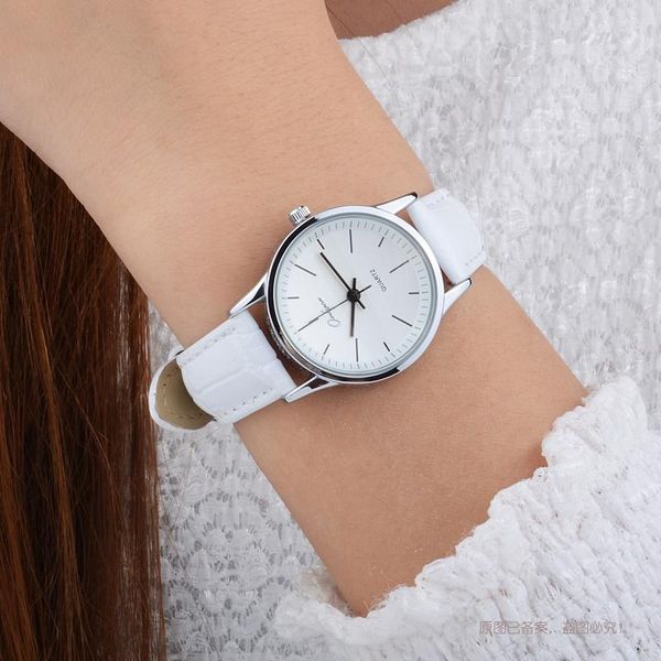 

wristwatches women's watch korean style fashion waterproof simple quartz white belt, Slivery;brown