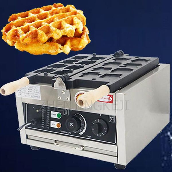 

110v/220v waffle machine multifunction flip non stick pan commercial customizable pattern text western fast snack equipment bread maker make