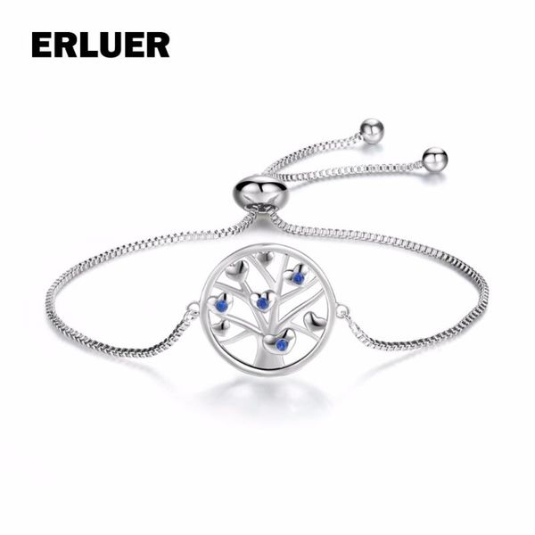 

tree of life charm bracelet for women girl cz zircon blue crystal jewelry fashion slider adjustable chain link bracelets link,, Black