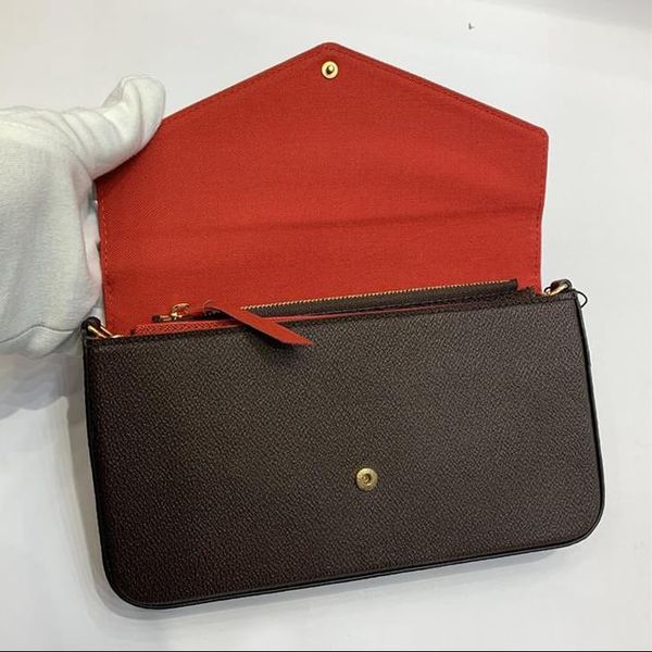 

women messenger leather handbag evening bag original box 3 in 1 flower checkers date code serial number