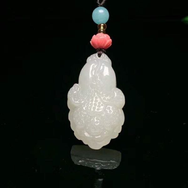 

lockets h13#exquisite hetian jade auspicious cabbage pendant, Silver
