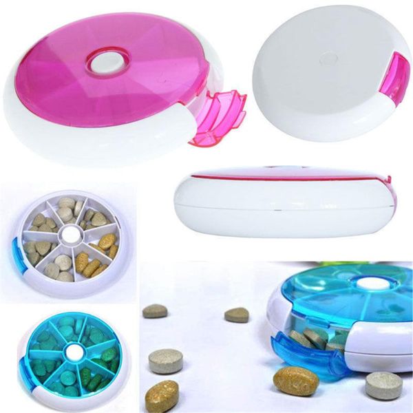 

box 7 day cutter tablet container weekly rotating bottling travel case splitter organizer storage bottles & jars
