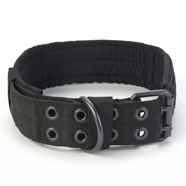 

dog collars & leashes military tactical adjustable collar pet training double metal d ring buckle