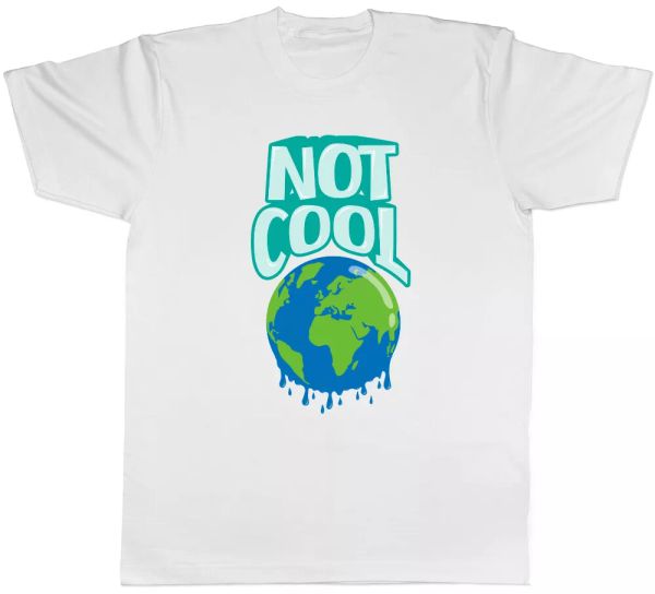 

not cool climate change mens t-shirt, White;black