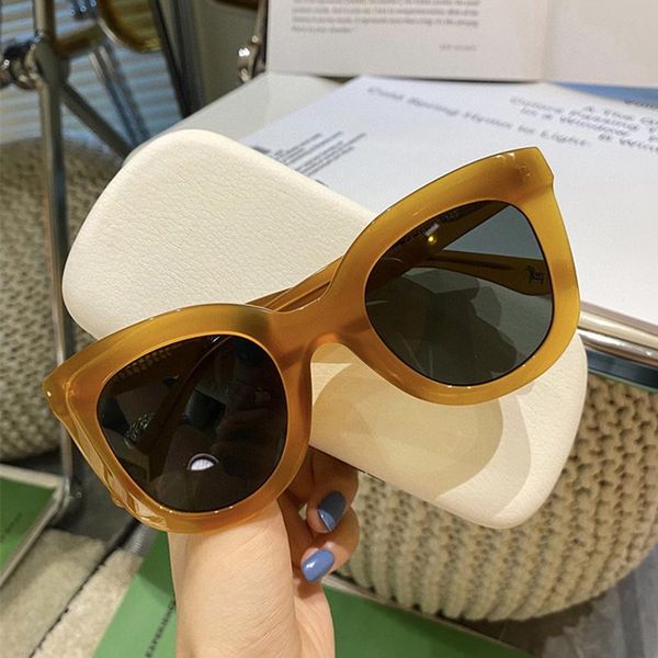 

outdoor eyewear 2021 fashion big cat eye sunglasses women vintage jelly color sun glasses female driving shades oculos de sol uv400
