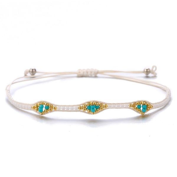 

hand jewelry creative simple national style hand rope diamond bead push pull bracelet, Silver