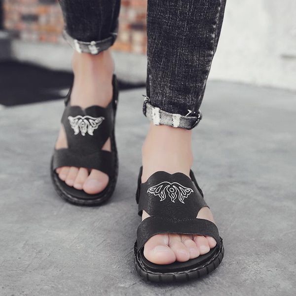 

sandals em roman mountain mens masculino big 39 for walking sandalias men hollow sandale shoes large comfort flat sandalen s on, Black