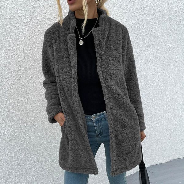 

women's wool & blends women sweatershirt coat winter clothing female outerwear cotton warm outwear autumn, Black