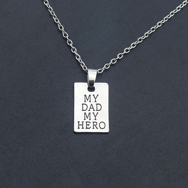 

chains father's day gifts my dad hero pendant necklace father daddy jewelry, Silver