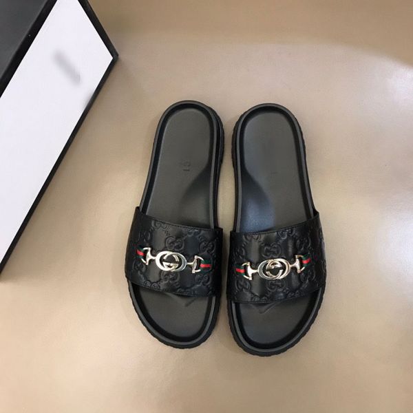 

gujia / gjia men's casual slippers flip flops flip flops genuine leather version 2021[finished on june 3] ysj, Black