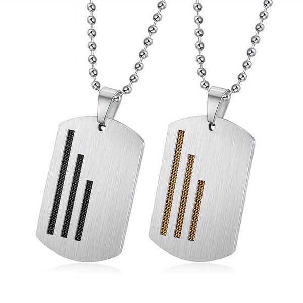 

pendant necklaces cool simple military card shape stainless steel women'snecklaces pendants girlfriend woman jewelry creativity gift wh, Silver