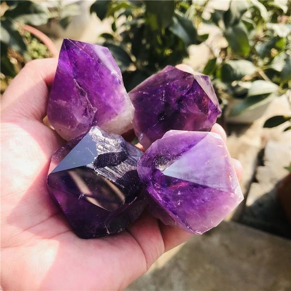 

decorative objects & figurines natural amethyst point wand quartz crystal reiki healing energy stone tower handmade home decor pyramid ornam