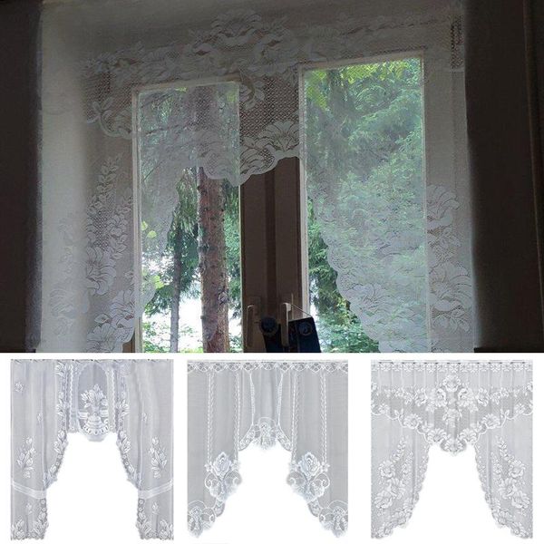 

european translucent coffee curtain warp knitted curtains kitchen tulle lace sheer jacquard bedroom dividers & drapes