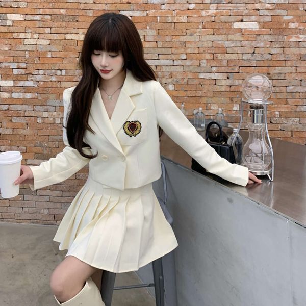 

party dresses suit female hong kong chic college style jk uniform badge loose small spring jacket ehuu, White;black