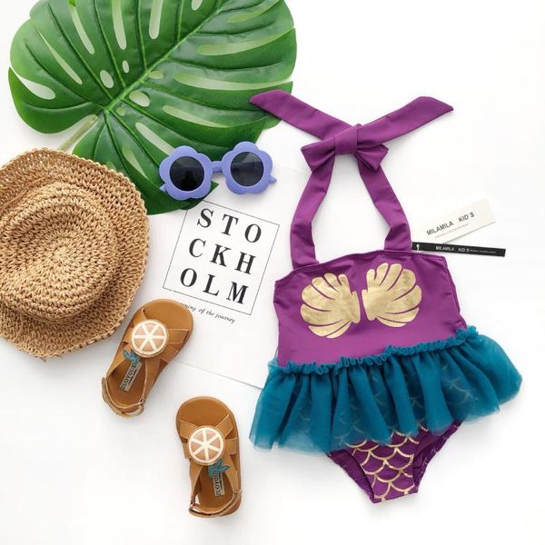 

summer girls' purple suspender one piece swimsuit one-pieces, Black