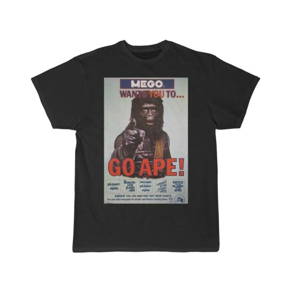 

mego planet of the apes go ape short sleeve tee, White;black