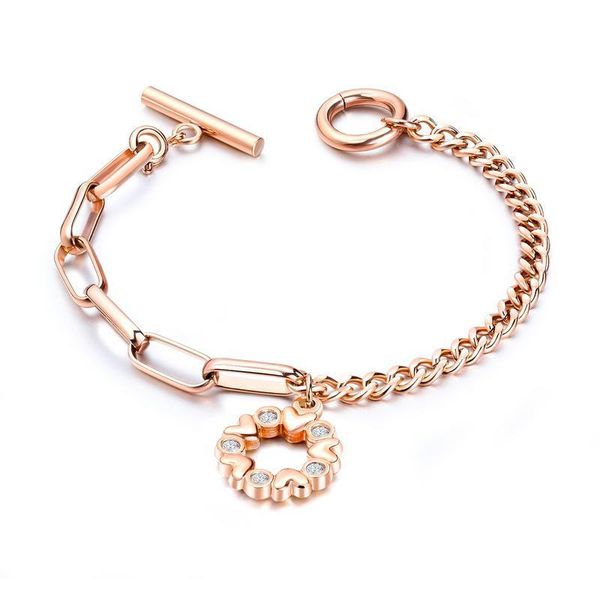 

charm bracelets europe and america asymmetric chain ladies wild rose, Golden;silver