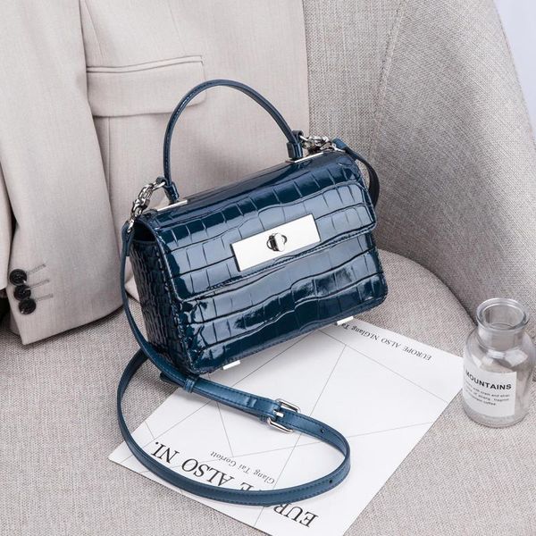 

evening bags genuine leather women handbag office commuter tote lady shoulder bag large capacity crossbody purse blue
