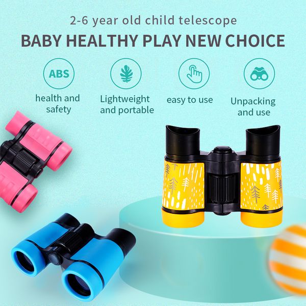 

binoculars hd 4x30 telescope rubber children colorful telescope fixed zoom anti-skid portable field glasses gifts for children